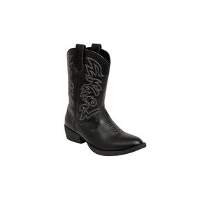 New Deer Stags Kids Black Ranch Western Cowboy Boots Fall Winter‎ Classic Unisex